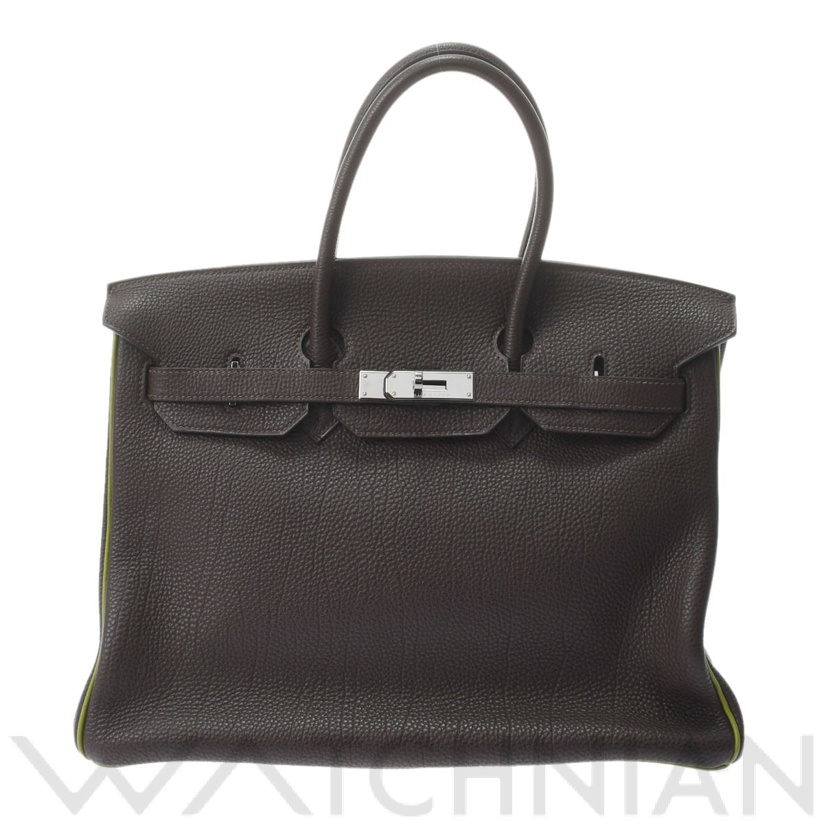 エルメス バーキン 35 ショコラ/アニスグリーン/ルテニウム金具 トゴ ユニセックス バッグ 【中古】【bag】