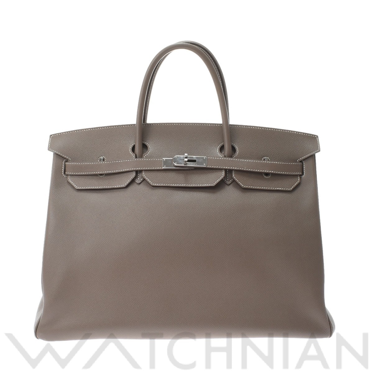 エルメス バーキン 40 エトゥープ/パラジウム金具 ヴォーエプソン ユニセックス バッグ 【中古】【bag】