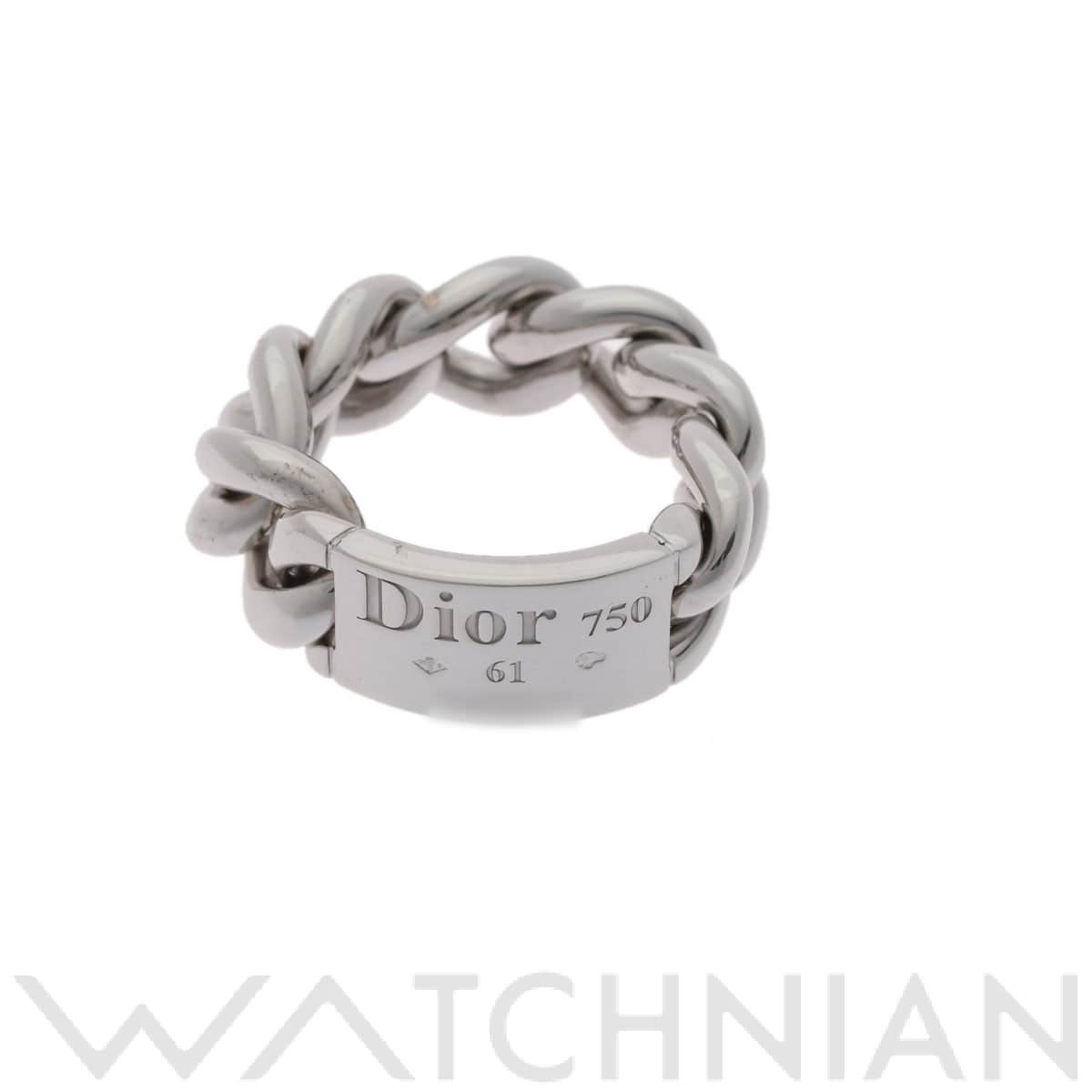 ディオール ゴルメットリング #61 シルバー K18ホワイトゴールド WG ユニセックス ジュエリー 【中古】【jewelry】