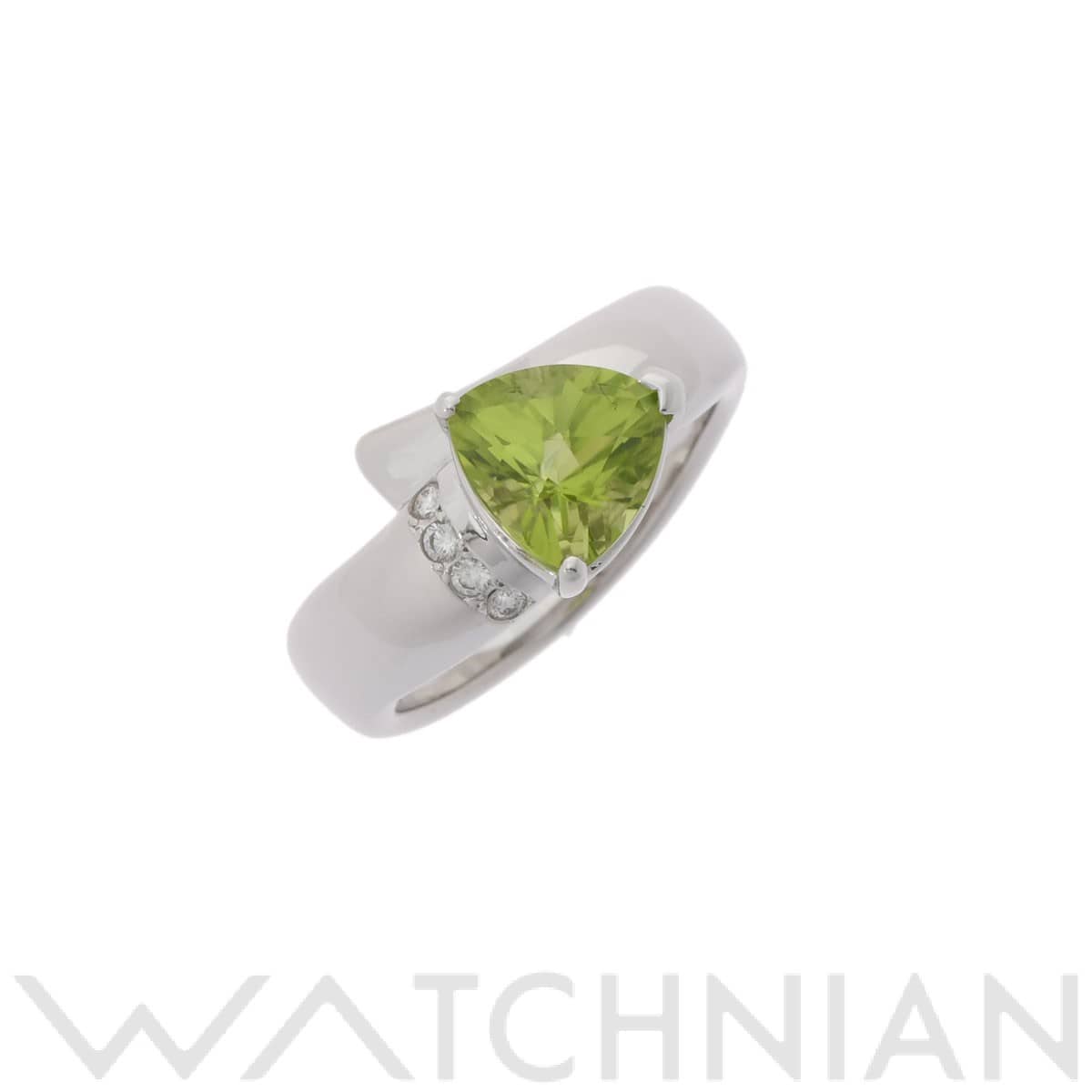 タサキ ペリドット リング ダイヤ 0.05ct シルバー K18ホワイトゴールド WG レディース ジュエリー 【中古】【jewelry】