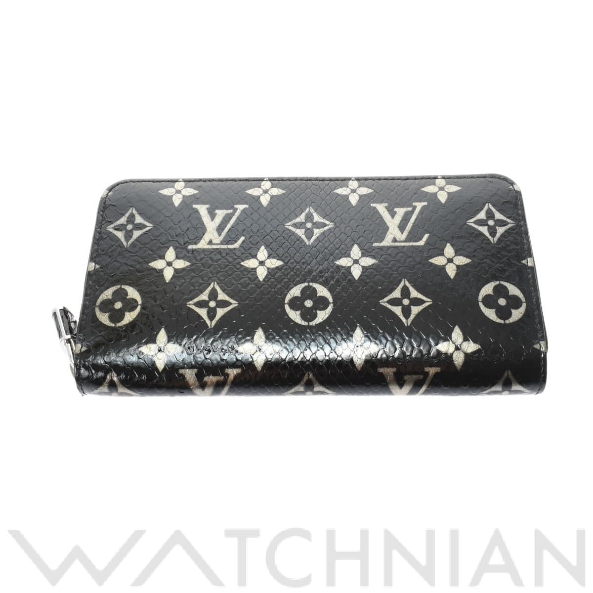 ルイ ヴィトン ジッピーウォレット ブラック N96955 パイソン ユニセックス 財布 【中古】【purse】