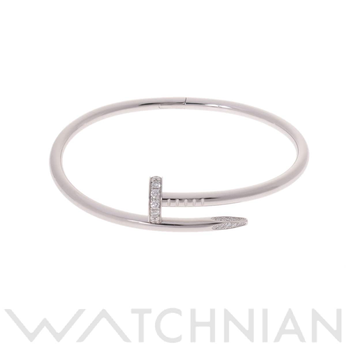 カルティエ ジュストアンクル ブレスレット #17 シルバー K18ホワイトゴールド WG レディース ジュエリー 【中古】【jewelry】