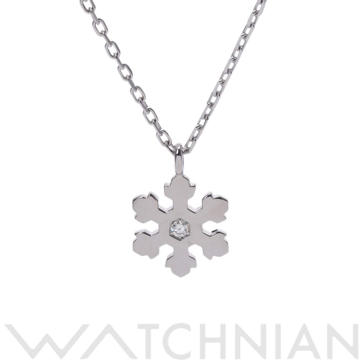 ブルガリ スノーフレーク ネックレス 1PD シルバー K18ホワイトゴールド WG レディース ジュエリー 【中古】【jewelry】