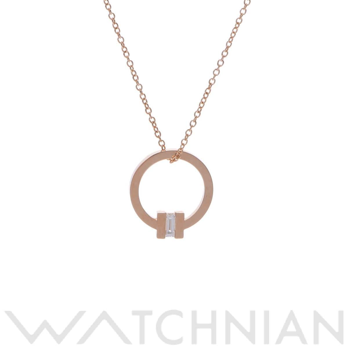 ティファニー Tスクエアサークル ネックレス 1PD ゴールド K18ピンクゴールド PG レディース ジュエリー 【中古】【jewelry】