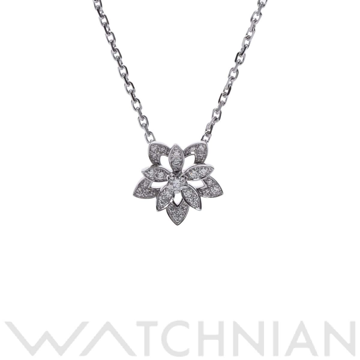ヴァン クリーフ&アーペル ロータスネックレス ダイヤ シルバー K18ホワイトゴールド WG レディース ジュエリー 【中古】【jewelry】