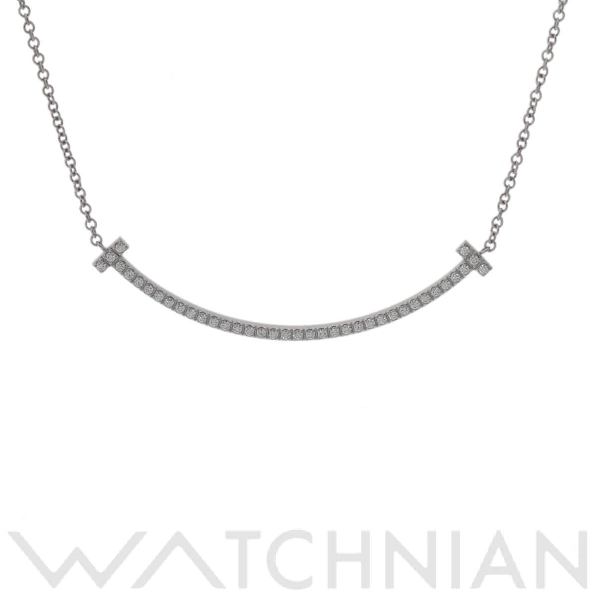 ティファニー Tスマイル ネックレス スモール ダイヤ シルバー K18ホワイトゴールド WG レディース ジュエリー 【中古】【jewelry】