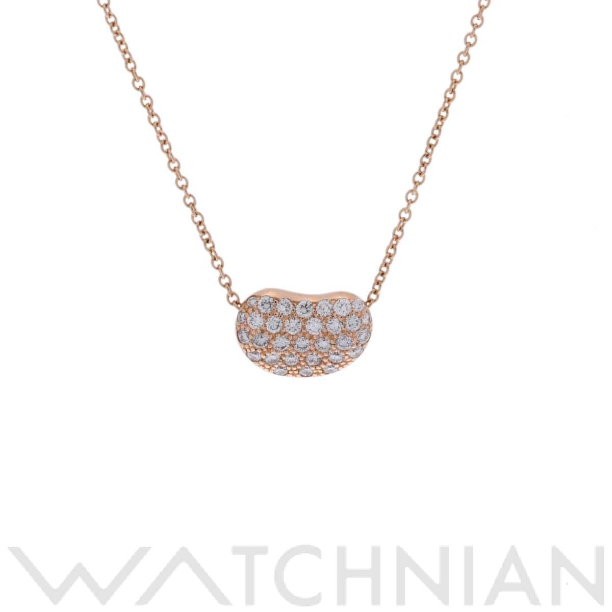 ティファニー ビーンズ ネックレス パヴェダイヤ ゴールド K18ピンクゴールド PG レディース ジュエリー 【中古】【jewelry】