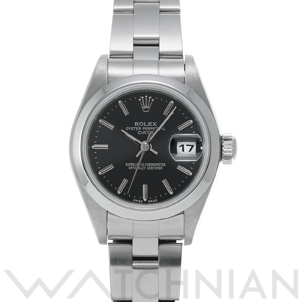 ロレックス オイスター パーペチュアル デイト 79160 ブラック レディース 時計 【中古】【wristwatch】