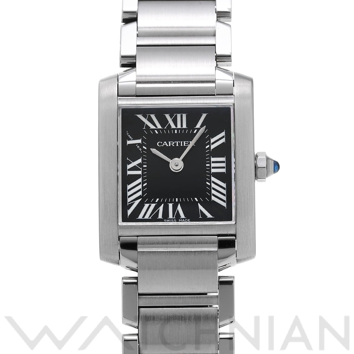 カルティエ タンク フランセーズ SM W51026Q3 ブラック レディース 時計 【中古】【wristwatch】