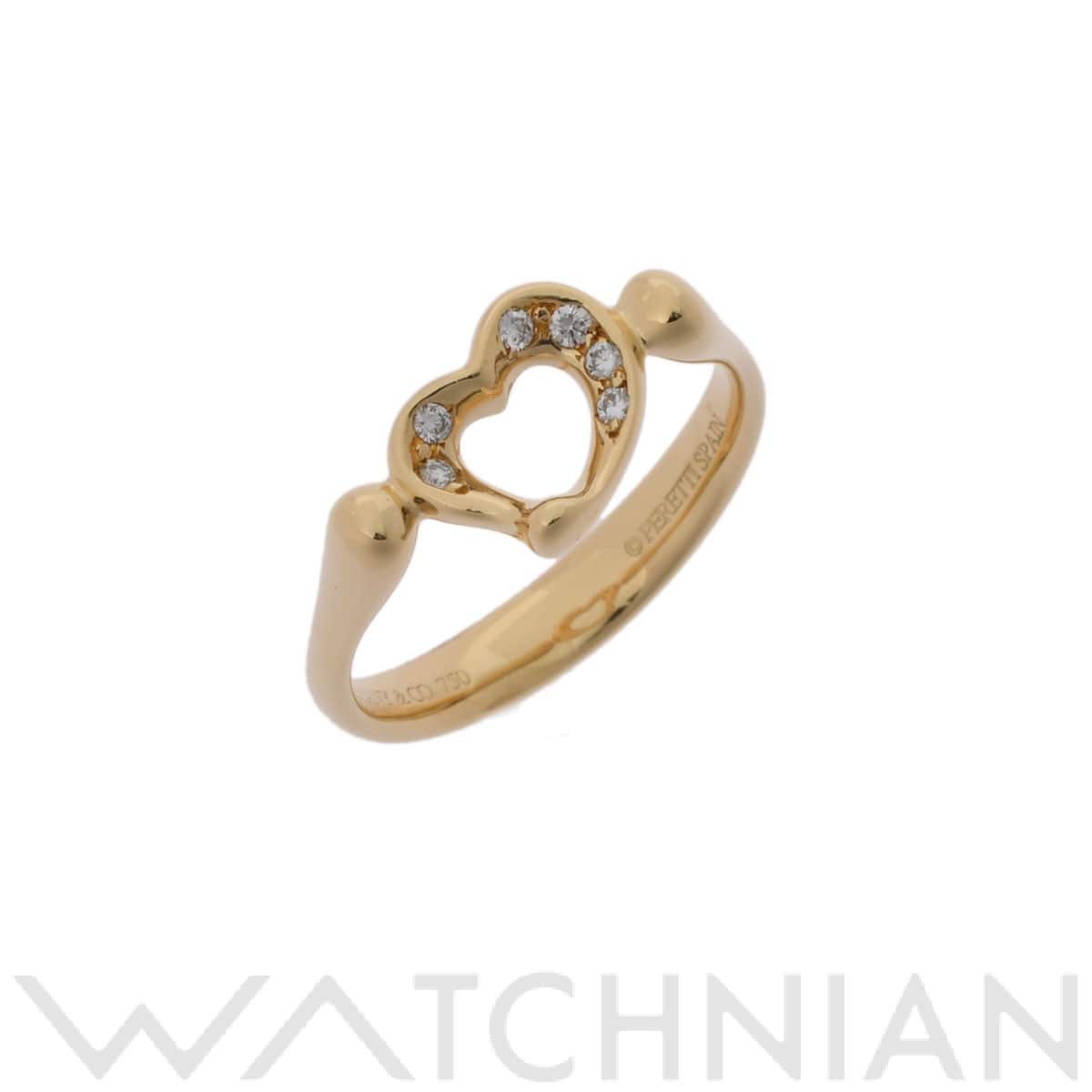ティファニー オープンハート リング ダイヤ ゴールド K18イエローゴールド YG レディース ジュエリー 【中古】【jewelry】