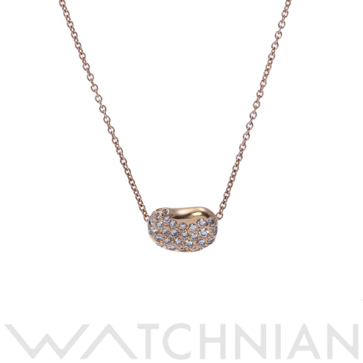ティファニー ビーンズ ネックレス パヴェ ゴールド K18イエローゴールド YG レディース ジュエリー 【中古】【jewelry】