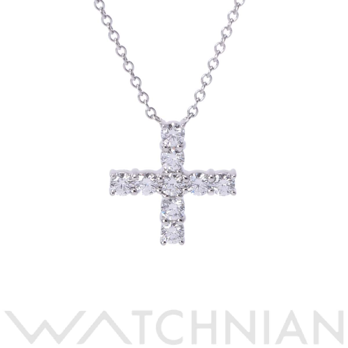ハリー ウィンストン ラウンドミニクロス ネックレス シルバー Pt950プラチナ レディース ジュエリー 【中古】【jewelry】