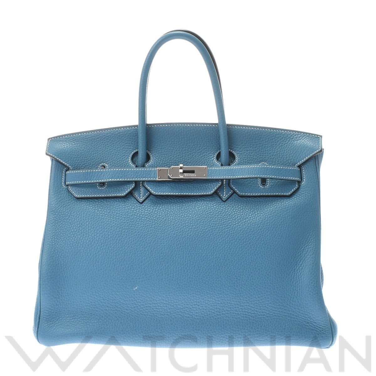 エルメス バーキン 35 ブルージーン/パラジウム金具 トリヨンクレマンス レディース バッグ 【中古】【bag】