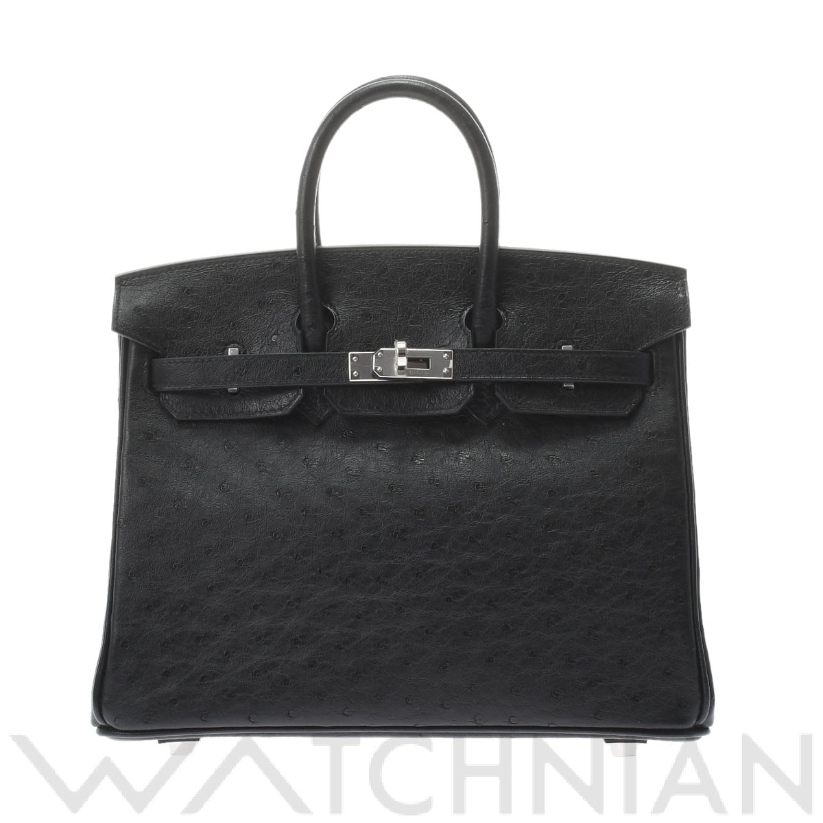 エルメス バーキン 25 ブラック/パラジウム金具 オーストリッチ レディース バッグ 【未使用】【bag】