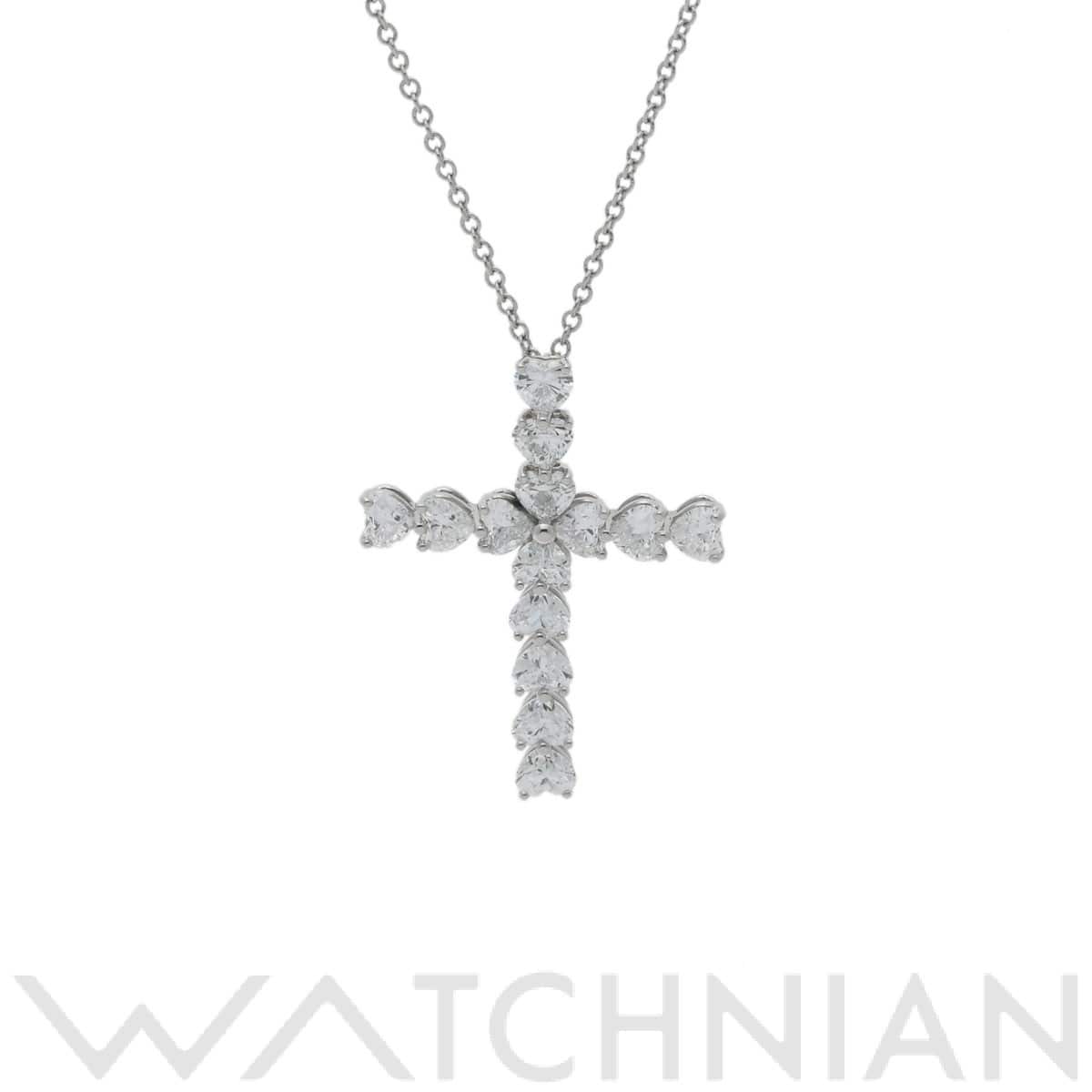 ハリー ウィンストン ハートシェイプ クロス ネックレス シルバー Pt950プラチナ レディース ジュエリー 【中古】【jewelry】