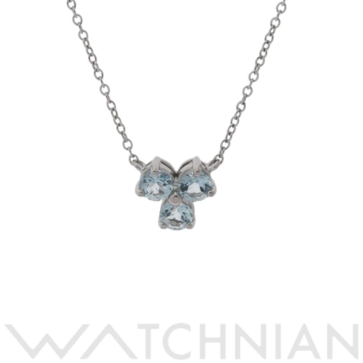 ティファニー アリア ネックレス アクアマリン シルバー K18ホワイトゴールド WG レディース ジュエリー 【中古】【jewelry】