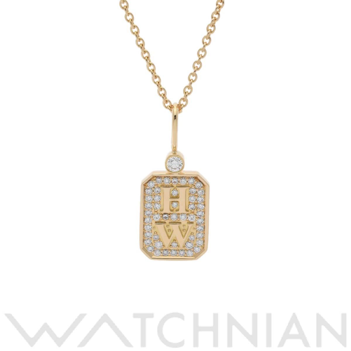 ハリー ウィンストン HWロゴ ネックレス ゴールド K18イエローゴールド YG レディース ジュエリー 【中古】【jewelry】