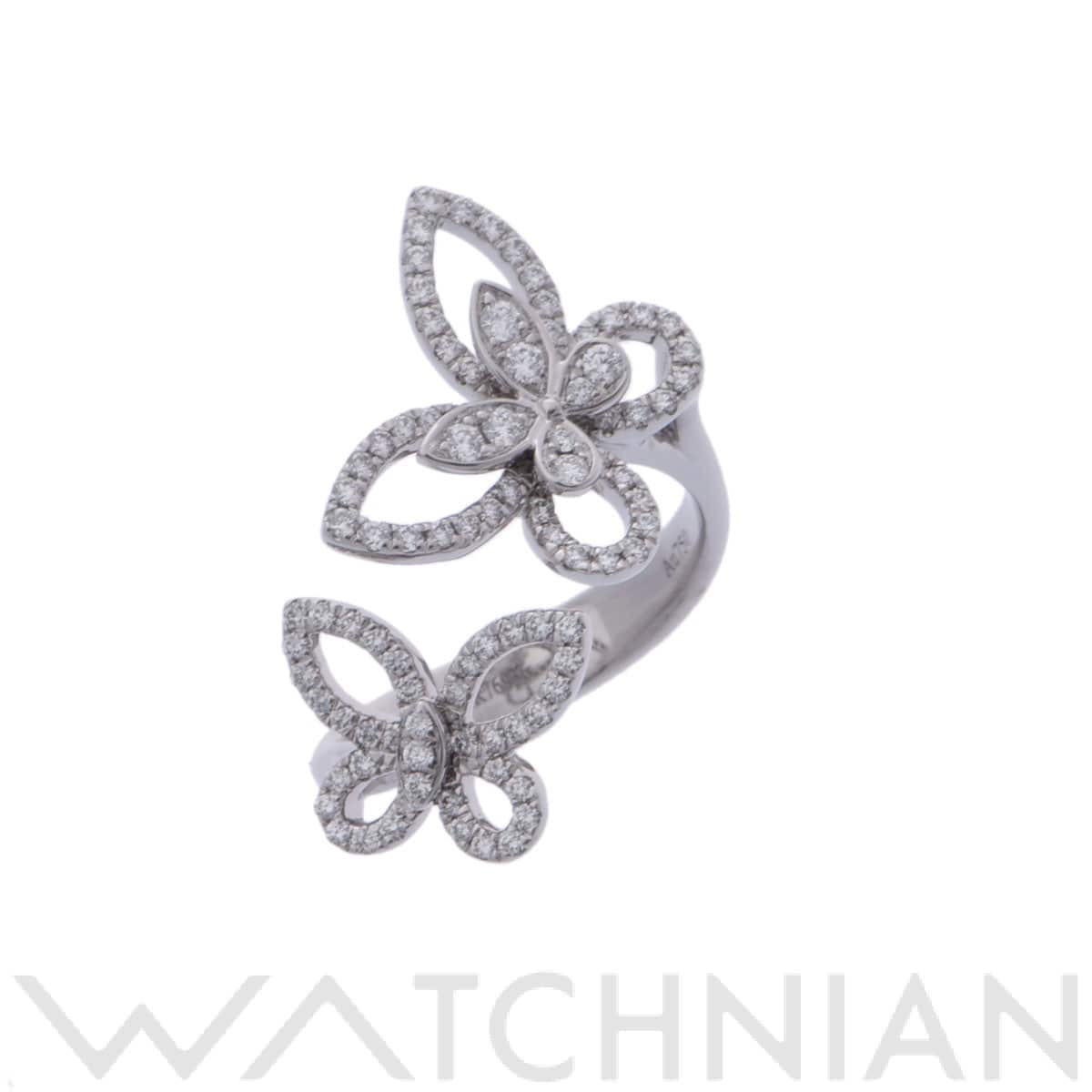 グラフ ダブルバタフライシルエット リング シルバー K18ホワイトゴールド WG レディース ジュエリー 【中古】【jewelry】