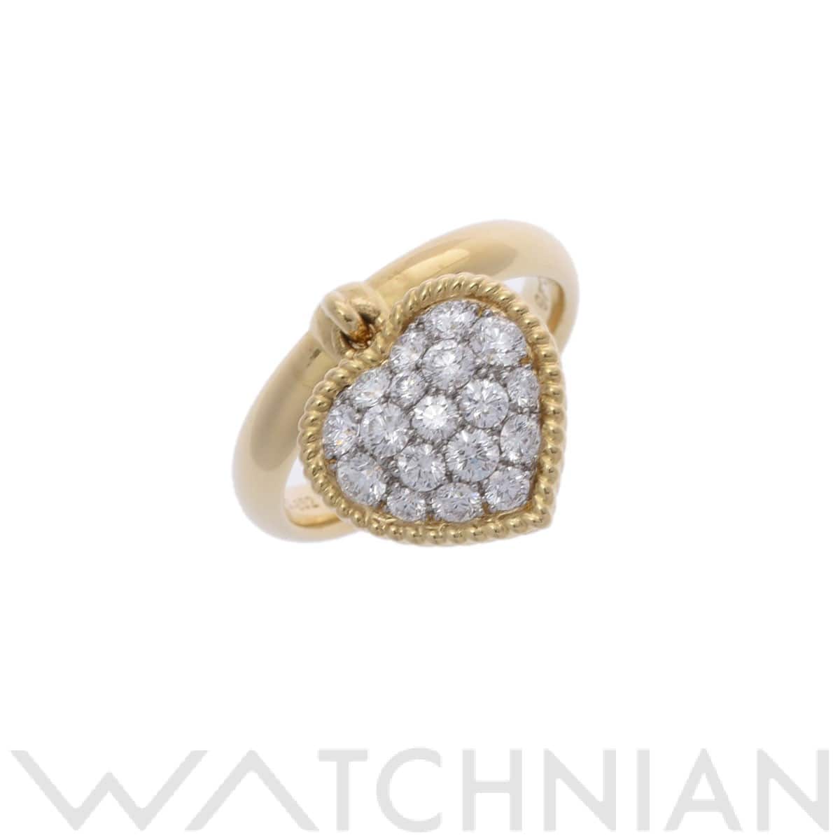 ギメル ハート リング ゴールド Pt950プラチナ/18Kイエローゴールド レディース ジュエリー 【中古】【jewelry】