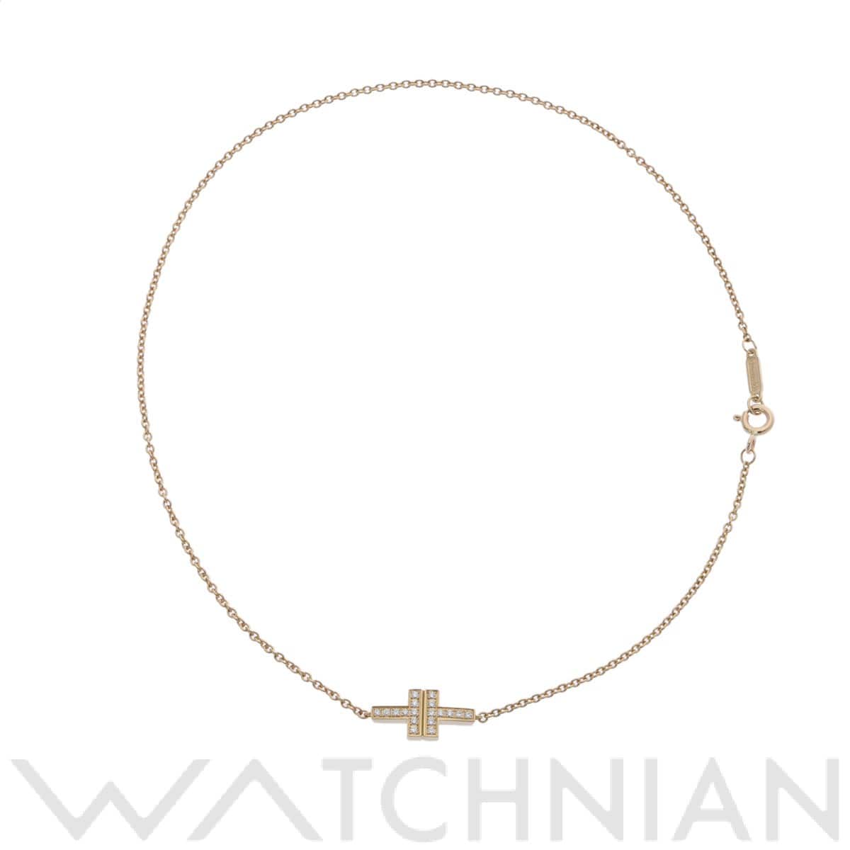 ティファニー T TWOダブルチェーン ブレスレット ゴールド K18イエローゴールド YG レディース ジュエリー 【中古】【jewelry】