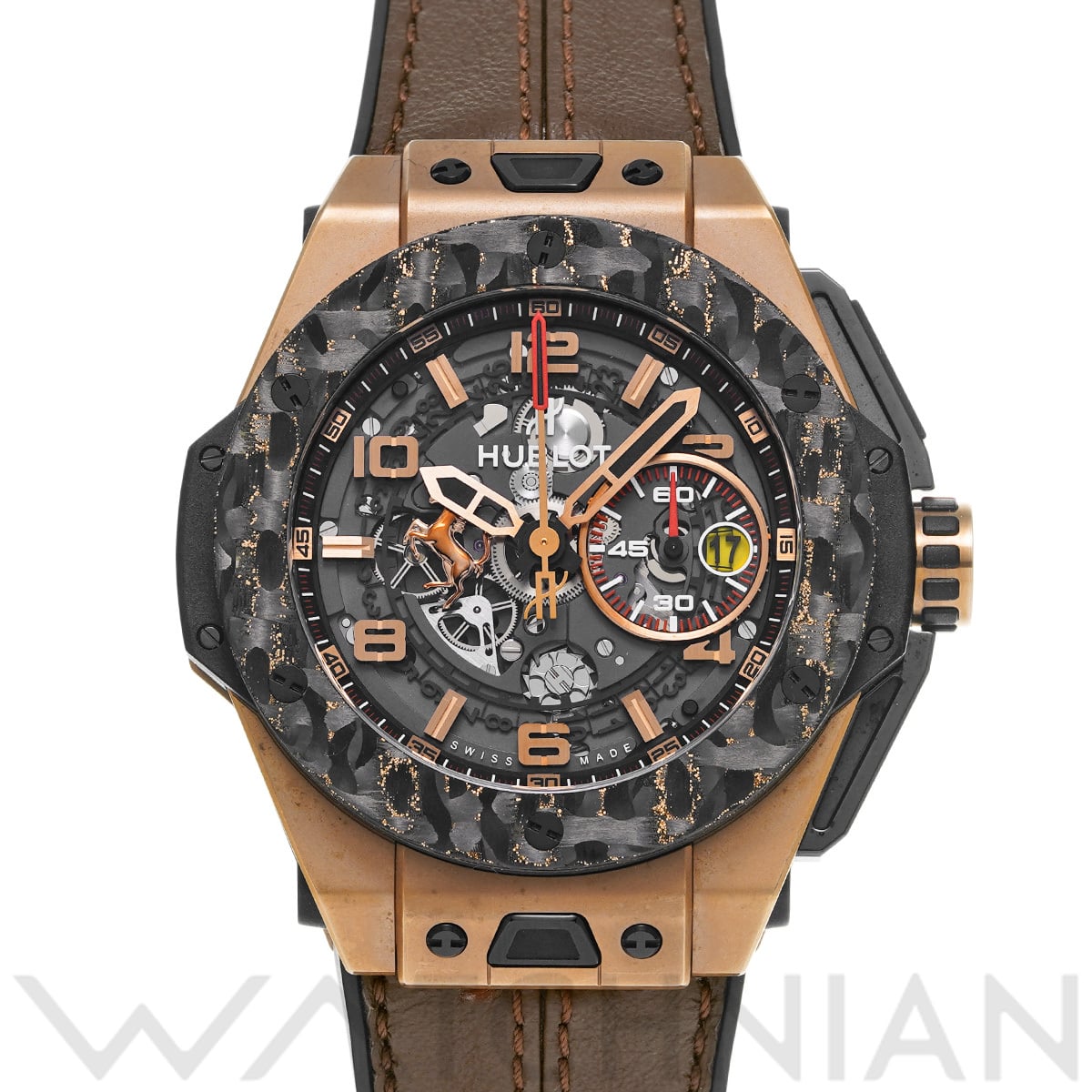 ウブロ ビッグ バン ウニコ フェラーリ キングゴールド カーボン 401.OJ.0123.VR グレー メンズ 時計 【中古】【wristwatch】
