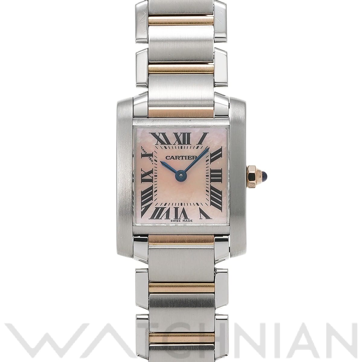 カルティエ タンク フランセーズ SM W51027Q4 ピンクシェル レディース 時計 【中古】【wristwatch】