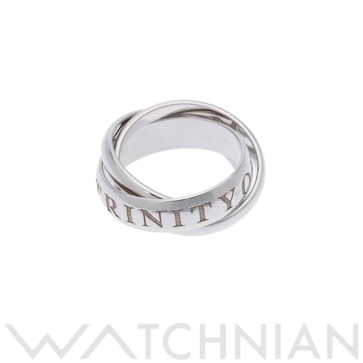 カルティエ トリニティリング #53 シルバー K18ホワイトゴールド WG レディース ジュエリー 【中古】【jewelry】