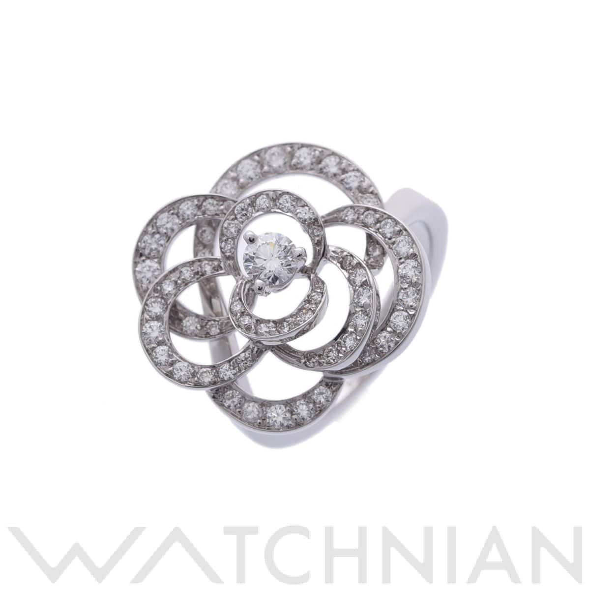 シャネル カメリアリング #49 シルバー K18ホワイトゴールド WG レディース ジュエリー 【中古】【jewelry】