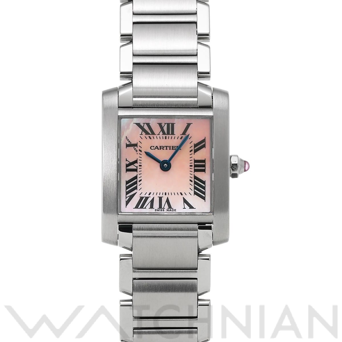 カルティエ タンク フランセーズ SM W51028Q3 ピンクシェル レディース 時計 【中古】【wristwatch】