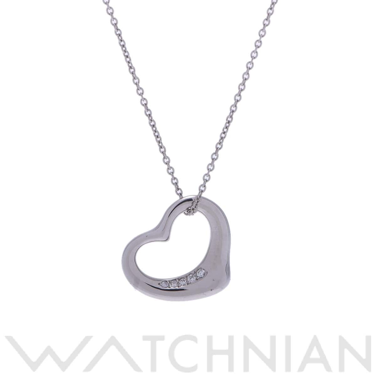 ティファニー オープンハート ネックレス 5PD シルバー Pt950プラチナ レディース ジュエリー 【中古】【jewelry】
