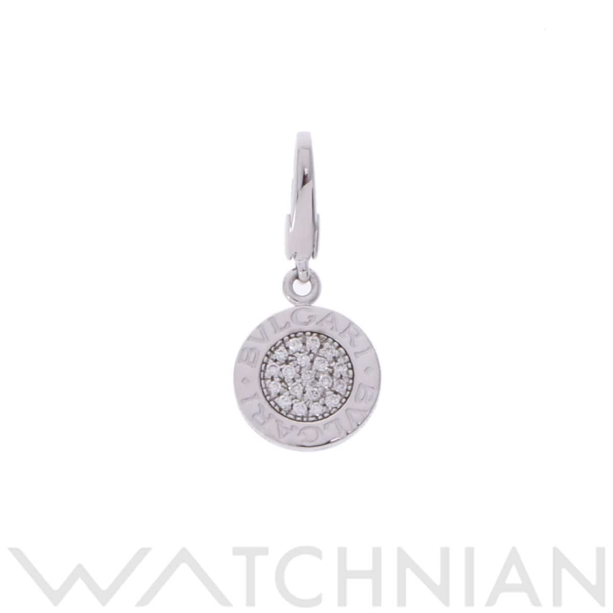 ブルガリ ブルガリブルガリ チャーム パヴェ シルバー K18ホワイトゴールド WG レディース ジュエリー 【中古】【jewelry】