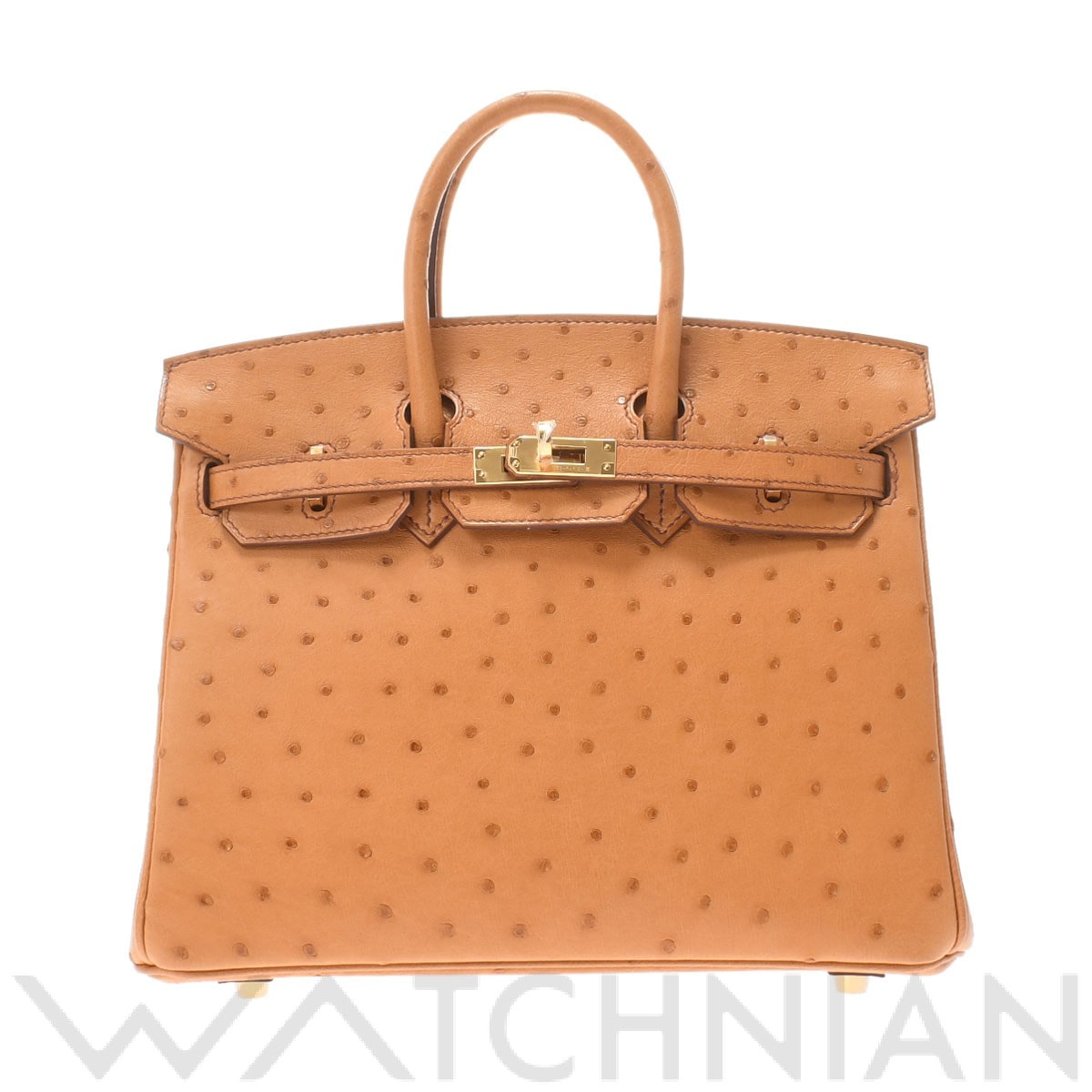 エルメス バーキン 25 ゴールド/ゴールド金具 オーストリッチ レディース バッグ 【新品】【bag】