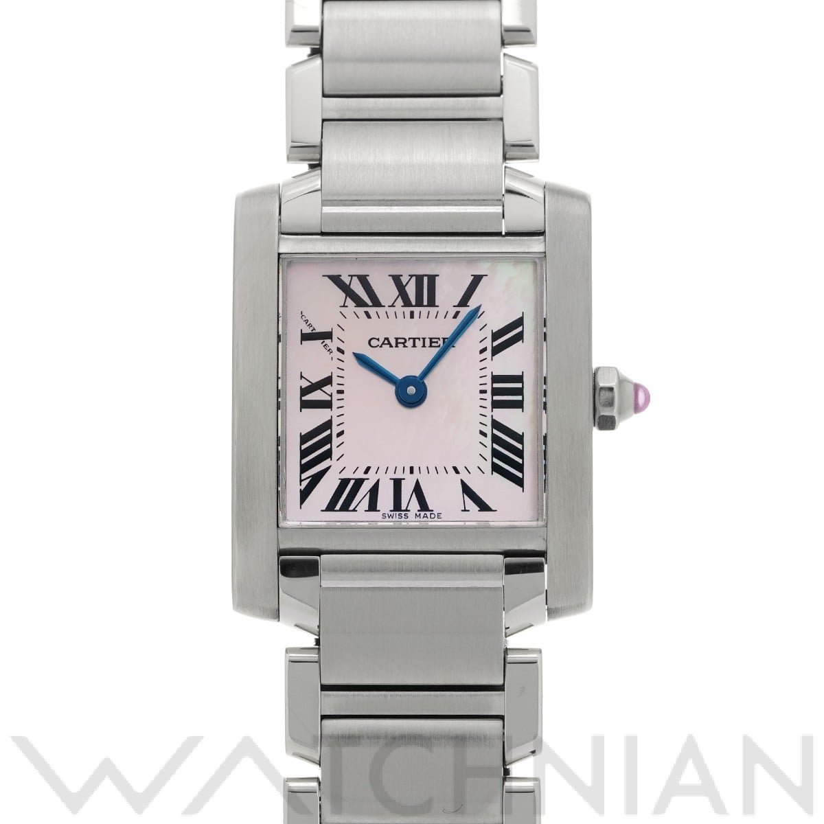 カルティエ タンク フランセーズ SM W51028Q3 ピンクシェル レディース 時計 【中古】【wristwatch】