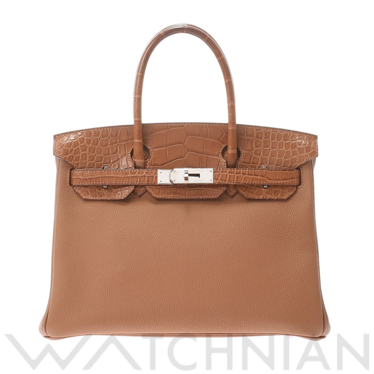 エルメス バーキン 30 タッチ ゴールド/パラジウム金具 アリゲーターマット/トゴ レディース バッグ 【中古】【bag】