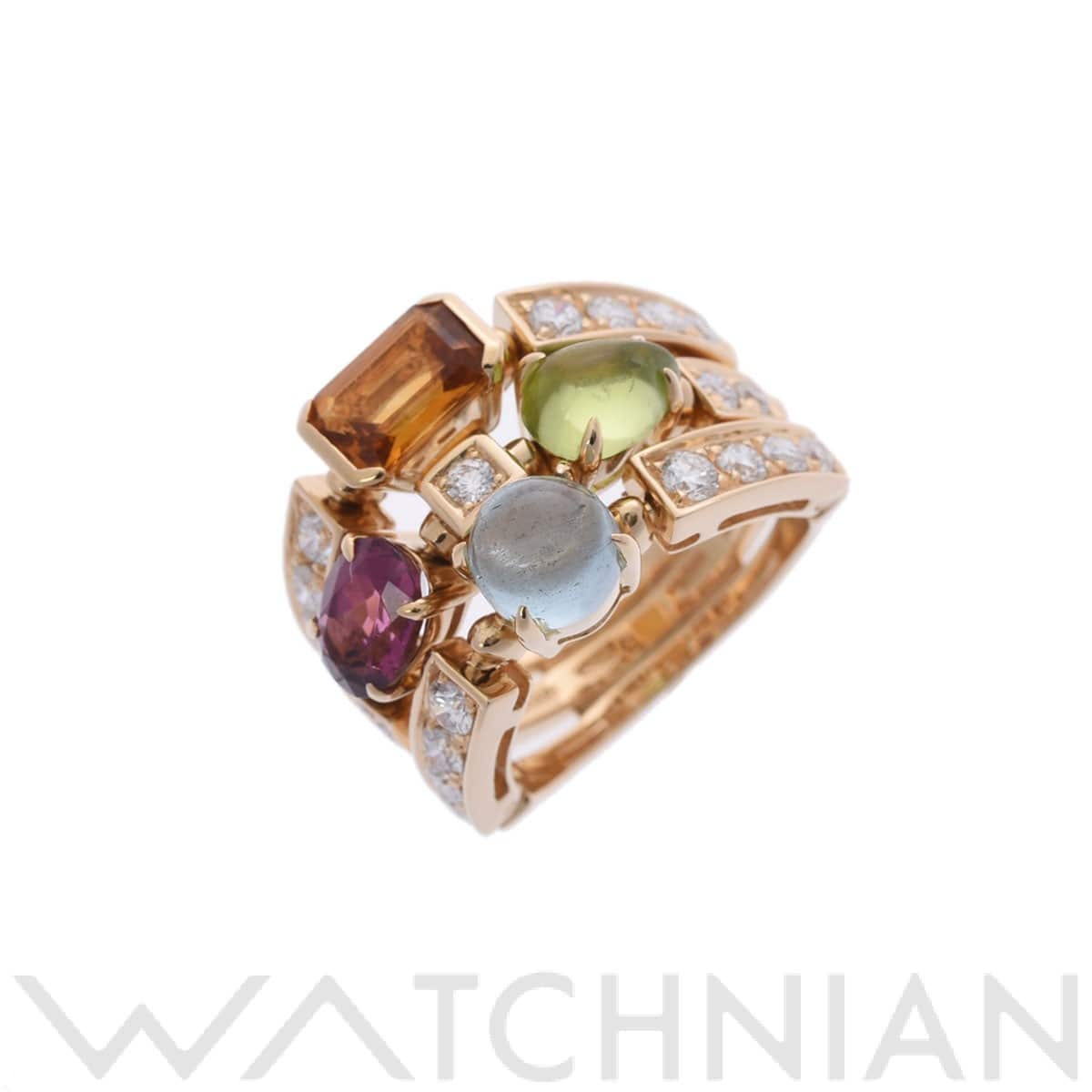 ブルガリ アレグラリング マルチストーン ゴールド K18イエローゴールド YG レディース ジュエリー 【中古】【jewelry】