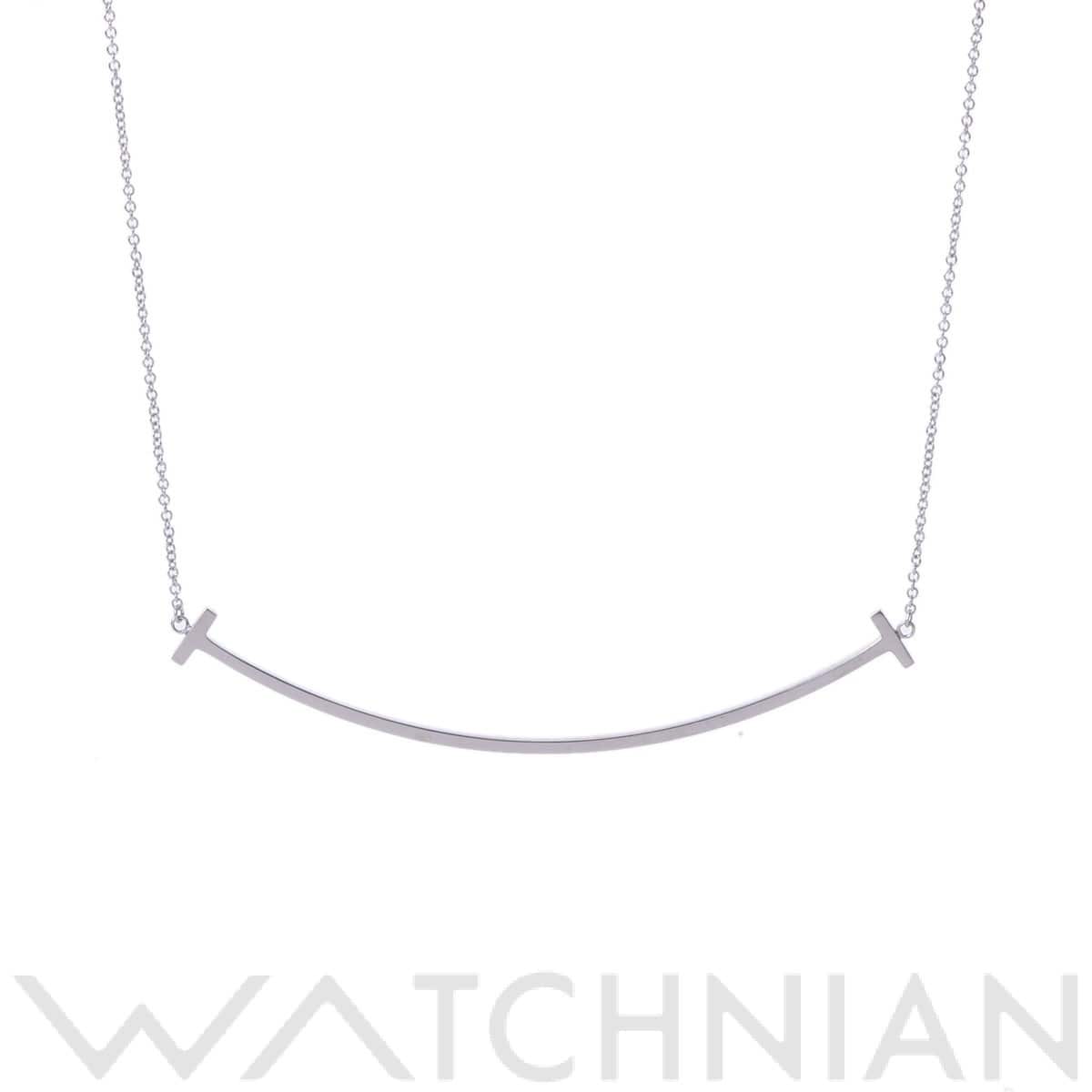 ティファニー Tスマイル ネックレス ラージ ホワイト K18ホワイトゴールド WG レディース ジュエリー 【中古】【jewelry】