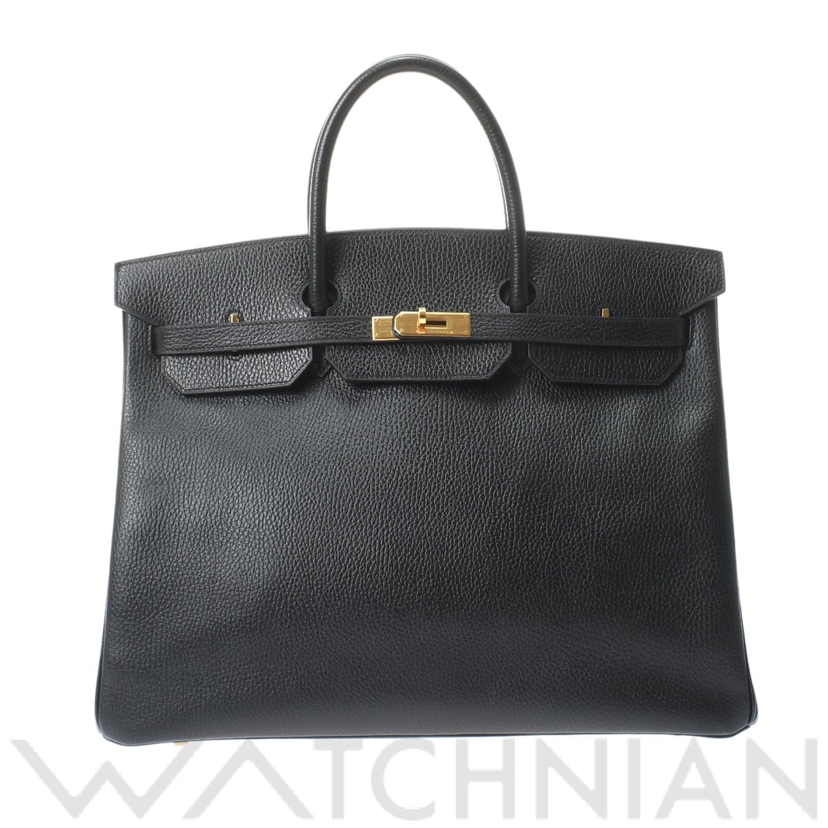 エルメス バーキン 40 ブラック/ゴールド金具 アルデンヌ ユニセックス バッグ 【中古】【bag】