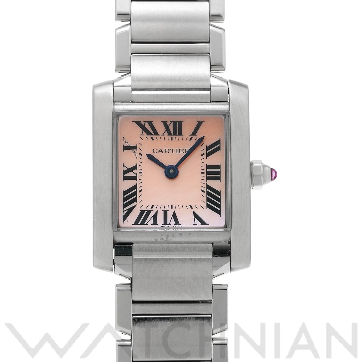 カルティエ タンク フランセーズ SM W51028Q3 ピンクシェル レディース 時計 【中古】【wristwatch】