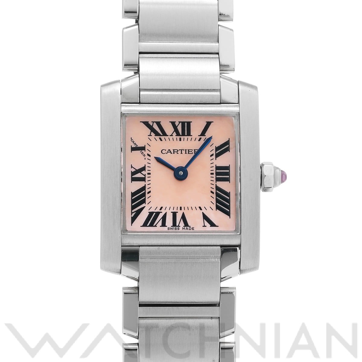 カルティエ タンクフランセーズ SM W51028Q3 ピンクシェル レディース 時計 【中古】【wristwatch】