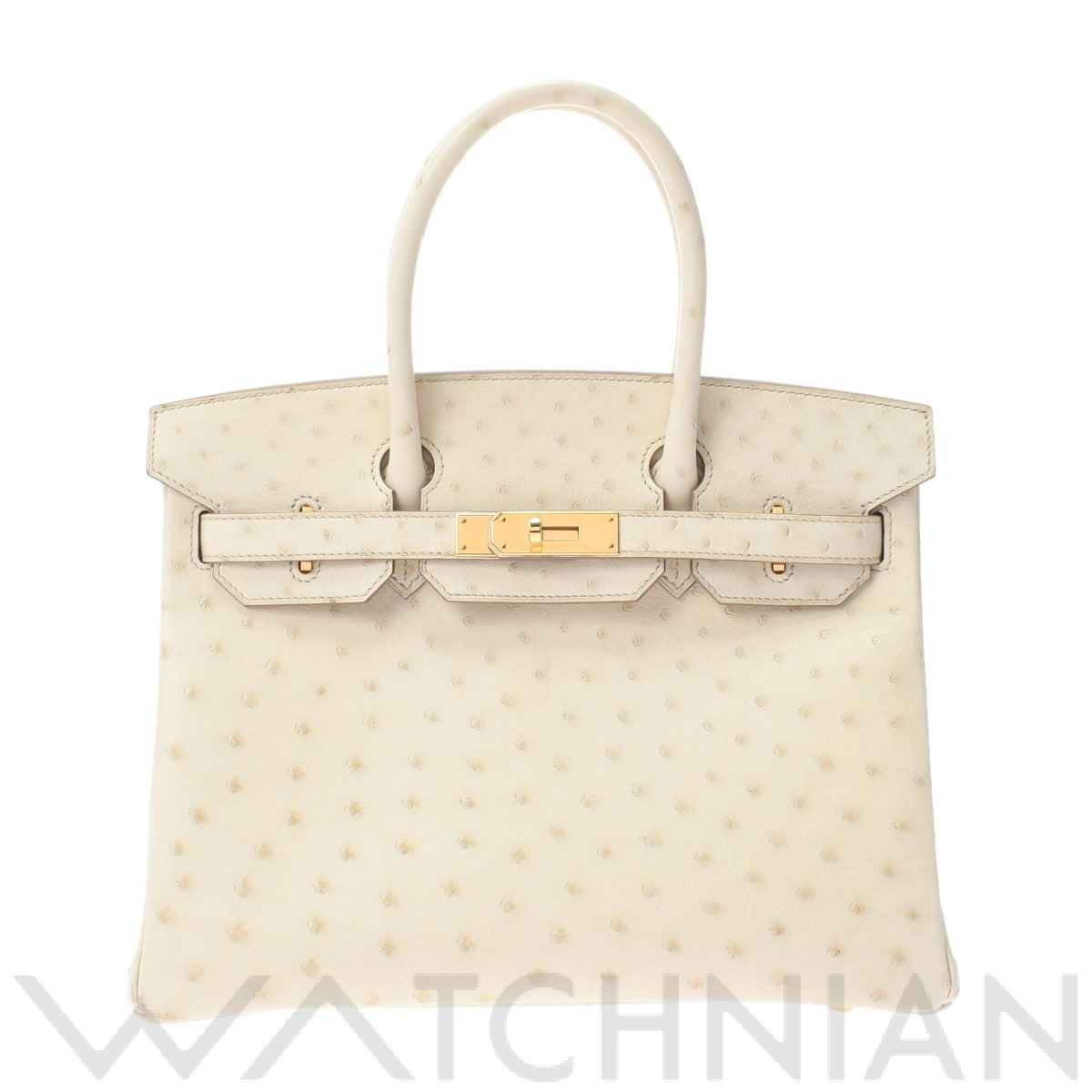 エルメス バーキン 30 クレ/ゴールド金具 オーストリッチ レディース バッグ 【中古】【bag】