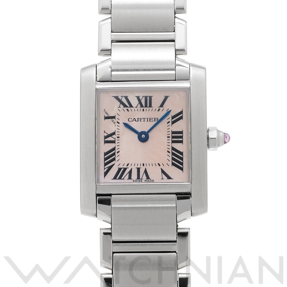 カルティエ タンク フランセーズ SM W51028Q3 ピンクシェル レディース 時計 【中古】【wristwatch】