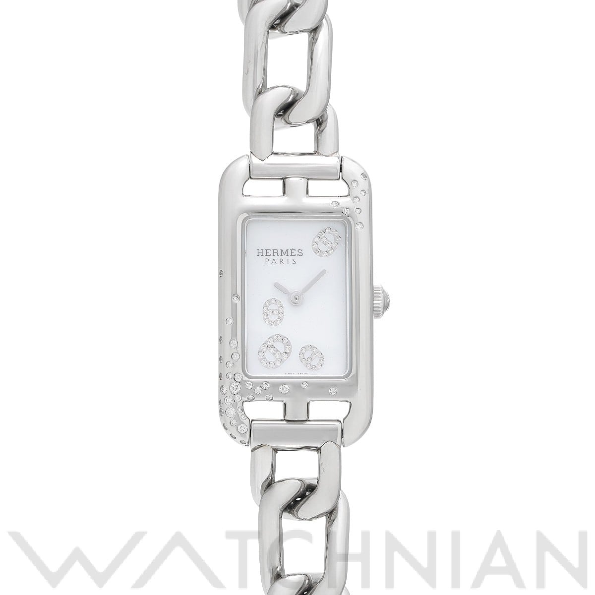 エルメス ナンタケット SM NA2.132 ホワイト/ダイヤモンド レディース 時計 【中古】【wristwatch】