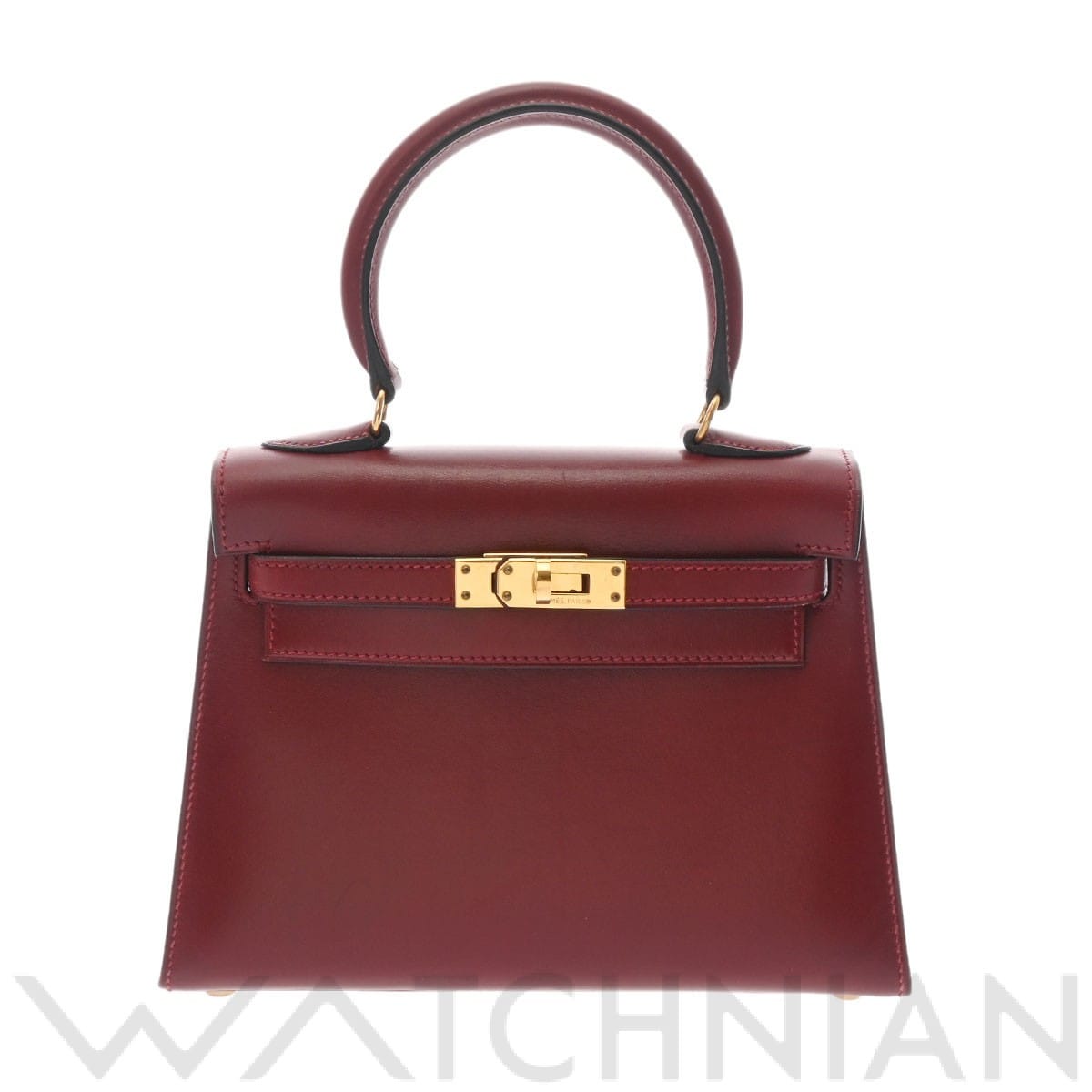 エルメス ミニケリー20 ルージュアッシュ ボックスカーフ レディース バッグ 【中古】【bag】