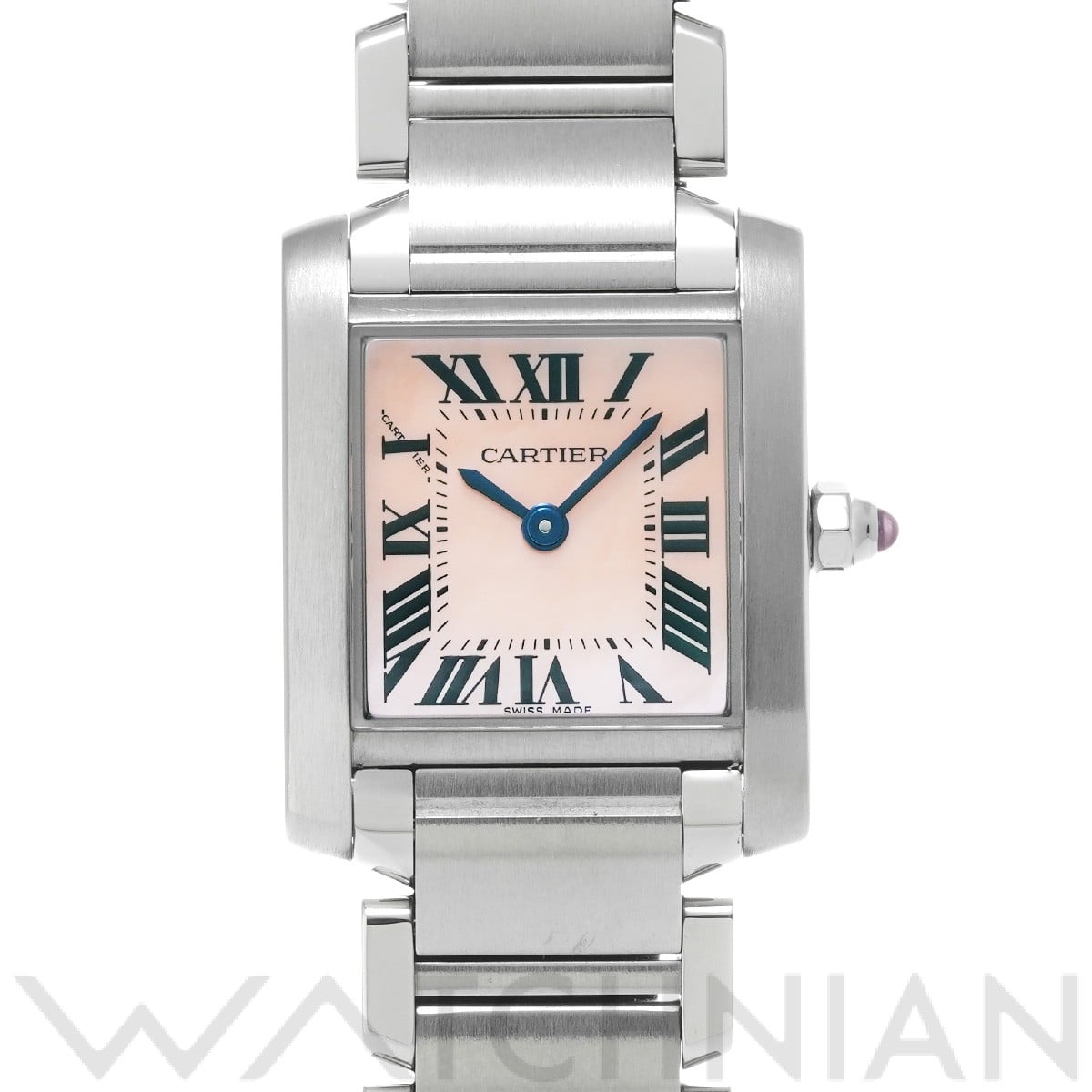 カルティエ タンクフランセーズ SM W51028Q3 ピンクシェル レディース 時計 【中古】【wristwatch】