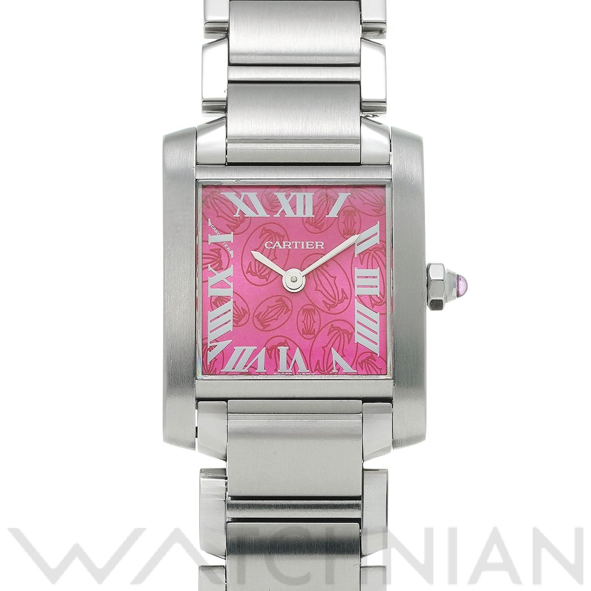 カルティエ タンク フランセーズ SM W51030Q3 ラズベリー レディース 時計 【中古】【wristwatch】