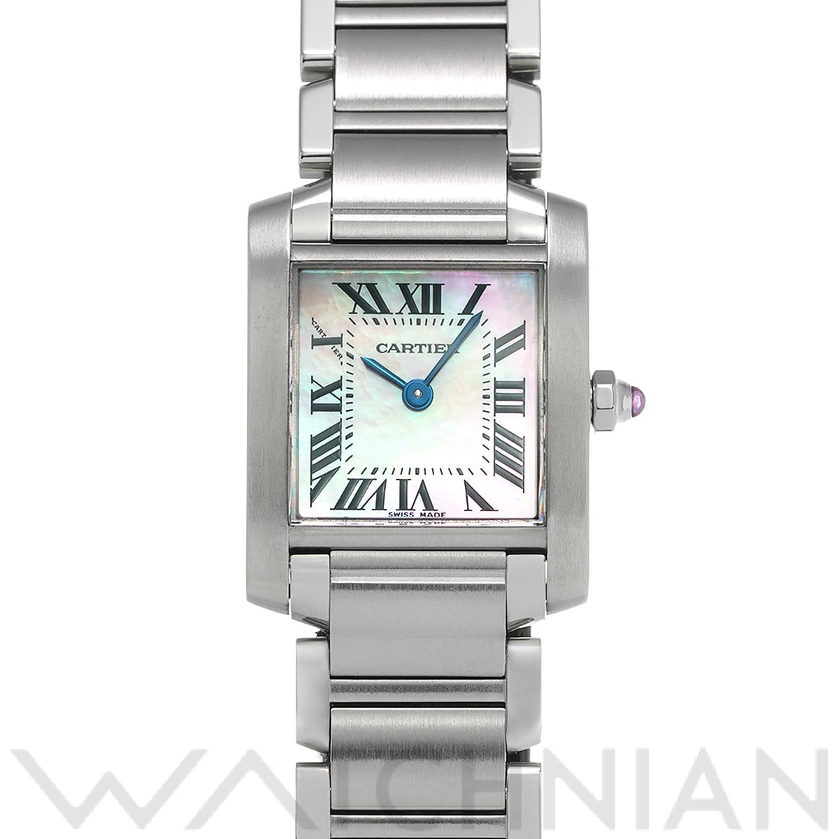 カルティエ タンク フランセーズ SM W51028Q3 ピンクシェル レディース 時計 【中古】【wristwatch】