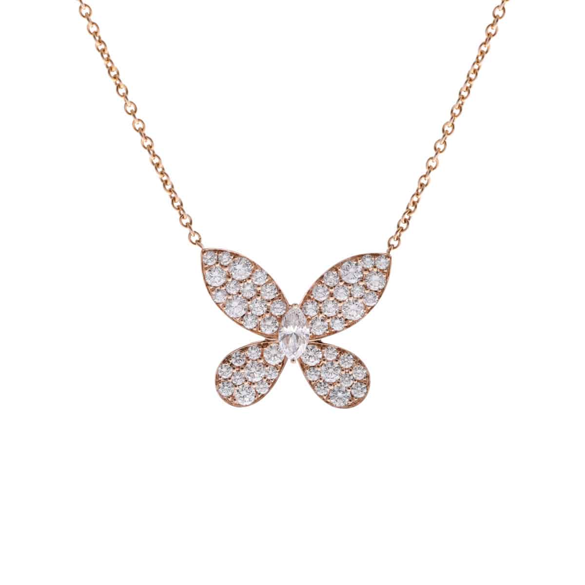 グラフ バタフライネックレス ゴールド K18ピンクゴールド PG レディース ジュエリー 【中古】【jewelry】