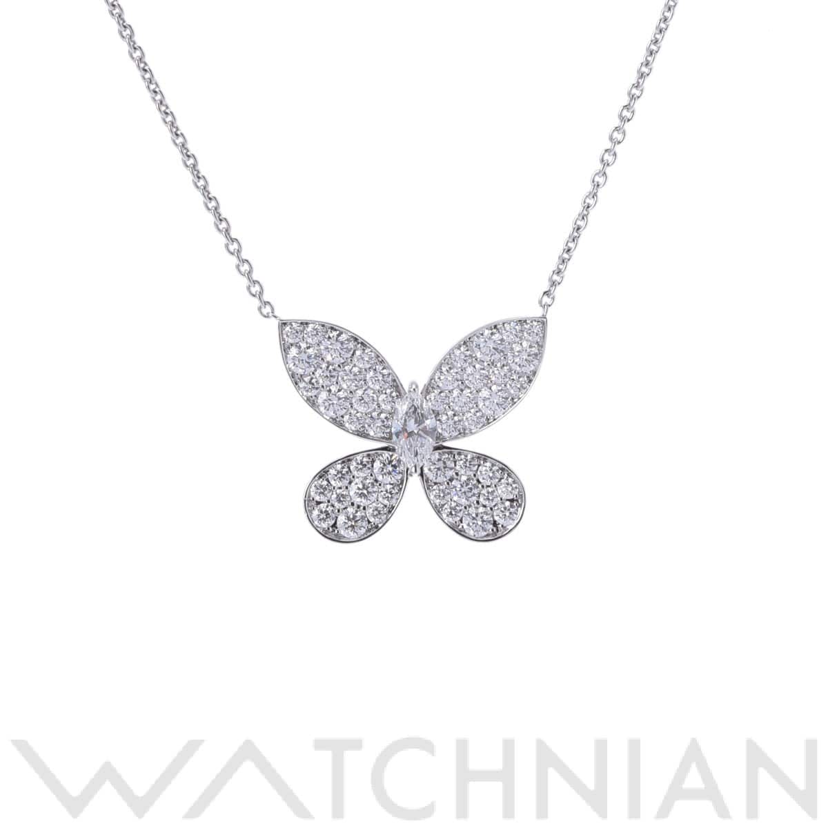 グラフ バタフライネックレス ダイヤ シルバー K18ホワイトゴールド WG レディース ジュエリー 【中古】【jewelry】