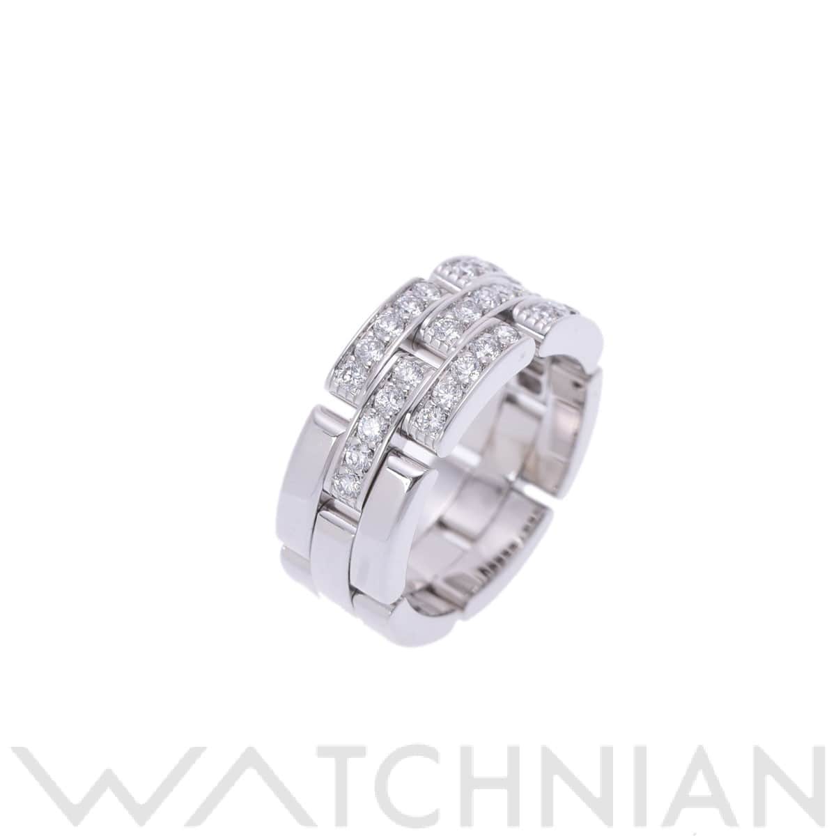 カルティエ マイヨンパンテールリング #51 ハーフダイヤ シルバー K18ホワイトゴールド WG レディース ジュエリー 【中古】【jewelry】