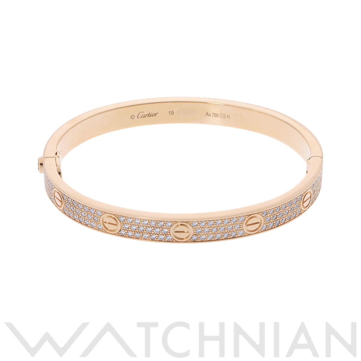 カルティエ ラブブレスレット #19 パヴェ ゴールド K18イエローゴールド YG レディース ジュエリー 【中古】【jewelry】